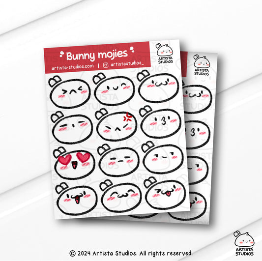 Bunny mojies Vinyl Sticker sheet