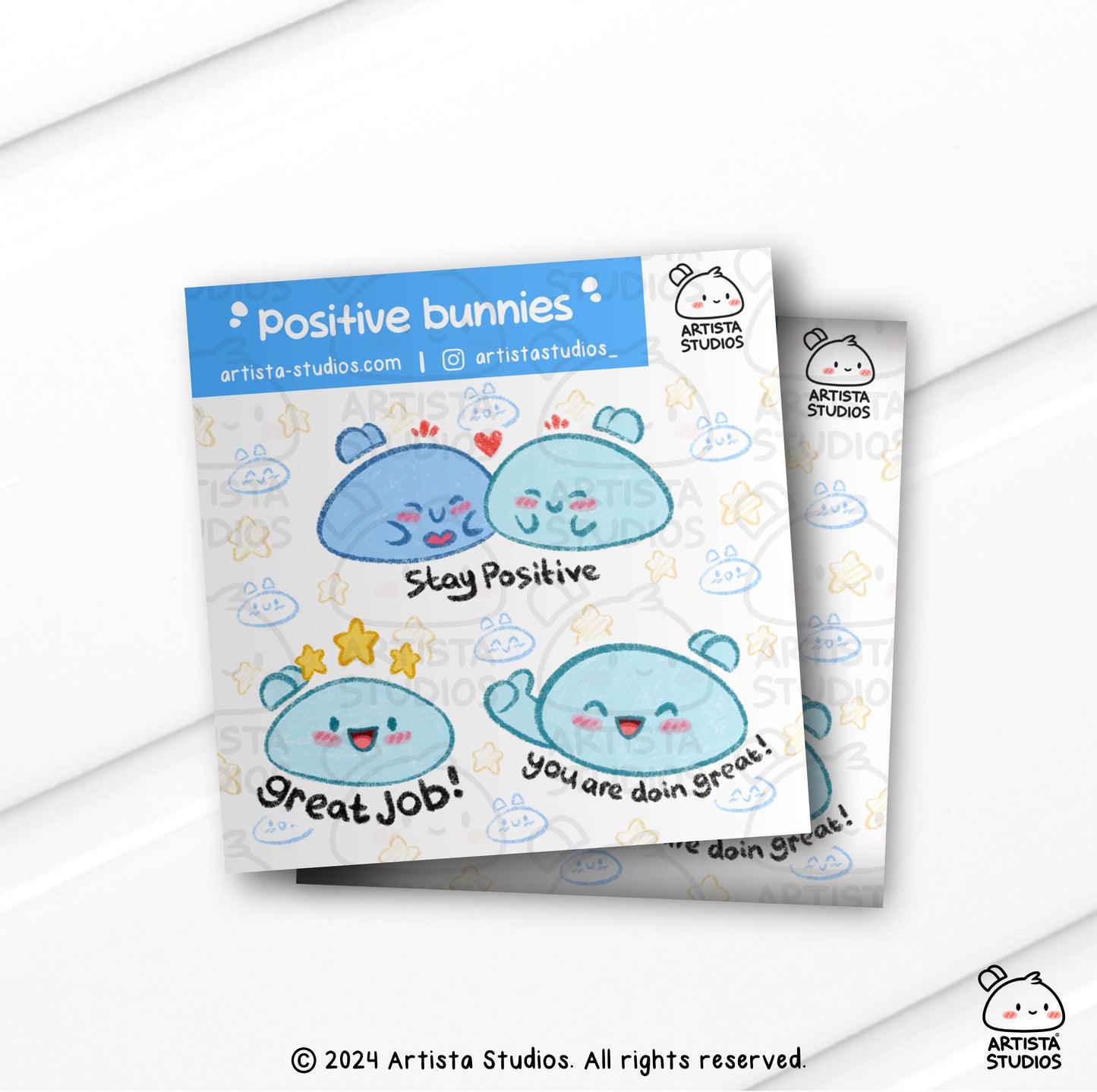 Positive bunnies Vinyl Sticker sheet